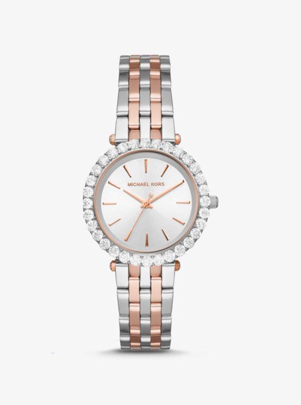 Damske Sliver-tone Hodinky Michael Kors Darci Pavé Two-Tone Titán Meď - Hodinky Michael Kors Sleva | YGBML-3628